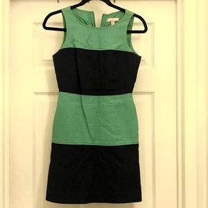 Sleeveless dress, size 0P blue and green